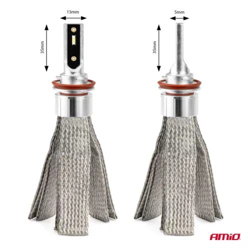 AMiO LED fényszóróizzók FLEX+ sorozat H8 H9 H11 H16 CANBUS 6000K 12-24V (03663/01086)