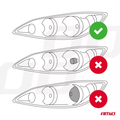 AMiO LED fényszóróizzók H7 PL lencsés sorozat (03668)