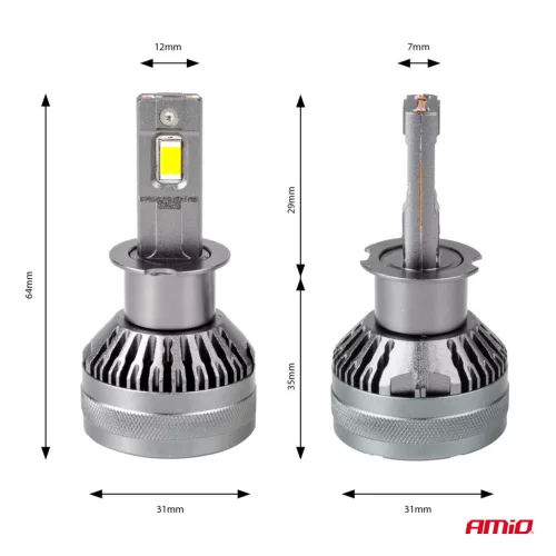 AMiO LED fényszóróizzók HP sorozat H3 12-24V 6500k (03672)