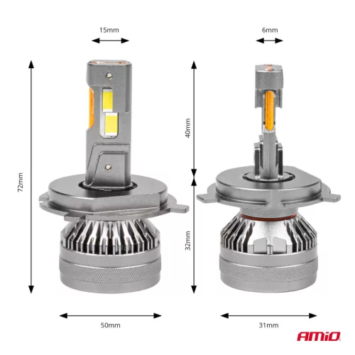 AMiO LED fényszóróizzók HP sorozat H4/H19 12-24V (03673)