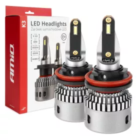  AMiO LED fényszóróizzók K3 sorozat H8 H9 H11 H16 12V 6000K CANBUS (03686)