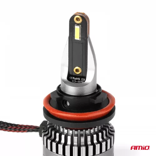 AMiO LED fényszóróizzók K3 sorozat H8 H9 H11 H16 12V 6000K CANBUS (03686)