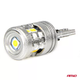   AMiO LED izzók STANDARD T10 W5W 6x3020 + 1x3030 SMD fehér 12V/24V (03718)