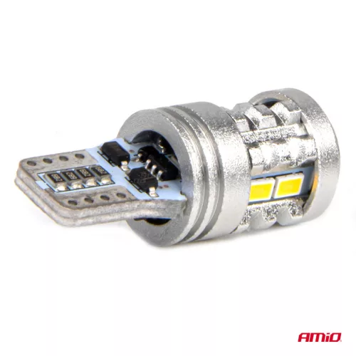 AMiO LED izzók STANDARD T10 W5W 6x3020 + 1x3030 SMD fehér 12V/24V (03718)