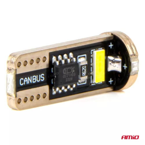 AMiO LED izzók CANBUS T10e W5W 3x2055 SMD fehér 12V/24V 12V/24V (03720)