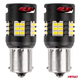   AMiO LED izzók CANBUS PRO sorozat 1156 BA15S P21W R10W R5W 24x3020 SMD ventilátor fehér 12V/24V (03721)