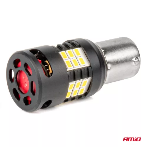 AMiO LED izzók CANBUS PRO sorozat 1156 BA15S P21W R10W R5W 24x3020 SMD ventilátor fehér 12V/24V (03721)
