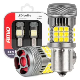   AMiO LED izzók CANBUS PRO sorozat 1156 BA15S P21W R10W R5W 36x3030 SMD ventilátor fehér 12V/24V (03722)
