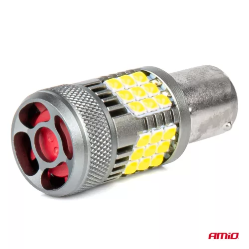 AMiO LED izzók CANBUS PRO sorozat 1156 BA15S P21W R10W R5W 36x3030 SMD ventilátor fehér 12V/24V (03722)