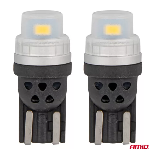 AMiO LED izzók 360 Pure fény sorozat STANDARD T10 W5W 2x3020 SMD fehér 12V/24V (03726)