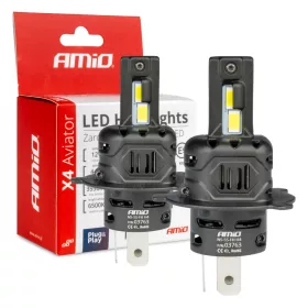   AMiO LED fényszóróizzók X4-sorozat AVIATOR H4/H19 6500K max. 44W (03763)
