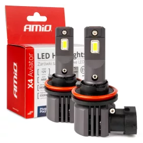   AMiO LED fényszóróizzók X4-sorozat AVIATOR H8/H9/H11/H16 6500K max. 44W (03765)
