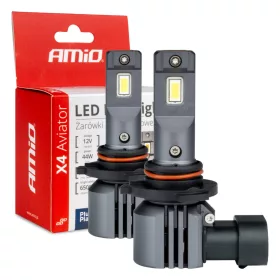   AMiO LED fényszóróizzók X4-sorozat AVIATOR HB3 9005 HIR1 9011 H10 6500K max. 44W (03766)