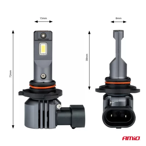 AMiO LED fényszóróizzók X4-sorozat AVIATOR HB3 9005 HIR1 9011 H10 6500K max. 44W (03766)