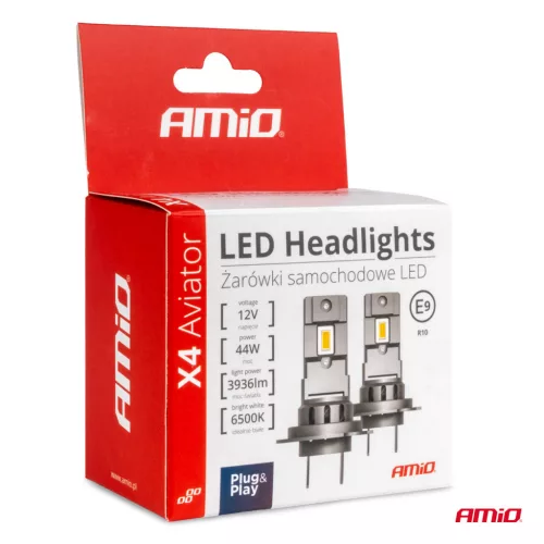 AMiO LED fényszóróizzók X4-sorozat AVIATOR HIR2 9012 6500K max. 44W (03768)