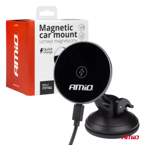 AMiO tapadókorongos telefontartó vezeték nélküli töltővel My Mag 15W (03775)