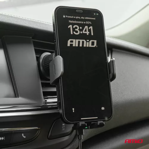 AMiO telefontartó vezeték nélküli töltővel 15W (03778)