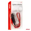 AMiO szivargyújtóaljzat-adapter krokodilcsipesszel 12V 24V 60cm (03802)