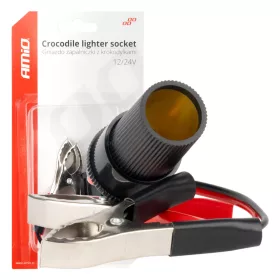   AMiO krokodilcsipeszes adapter – szivargyújtóaljzat 12V 24V 15cm (03803)