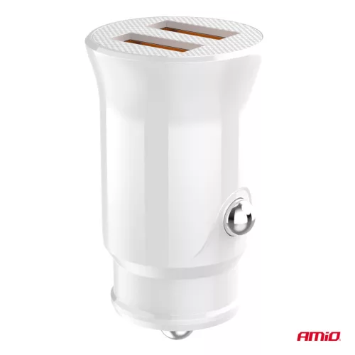 AMiO autós töltő 2x USB-A 2.1A 12/24V (03872)