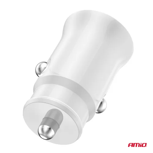 AMiO autós töltő 2x USB-A 2.1A 12/24V (03872)