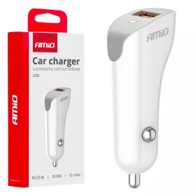 AMiO autós töltő USB-A 2.1A 12/24V (03873)