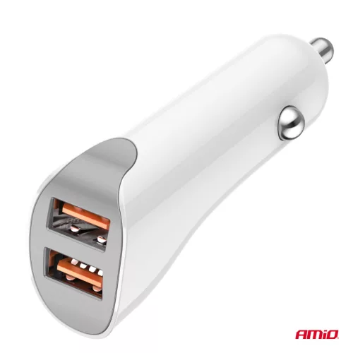 AMiO autós töltő 2x USB-A 2.1A 12/24V (03874)
