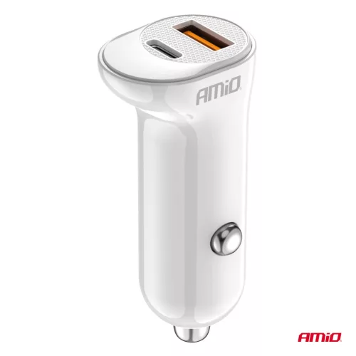 AMiO autós töltő USB-A+ USB-C 20W 12/24V (03875)