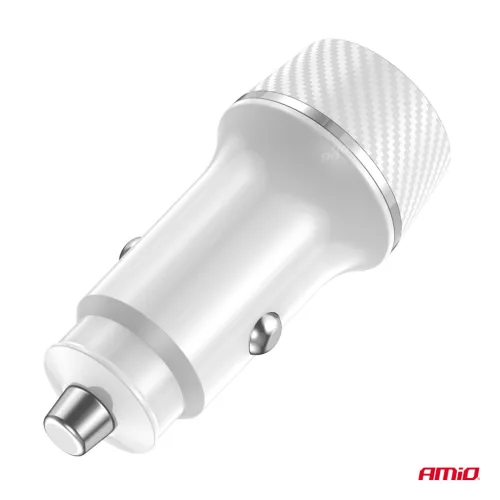 AMiO autós töltő USB-A + USB-C 20W 12/24V (03878)