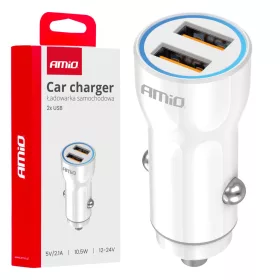 AMiO autós töltő 2xUSB-a 12/24V (03879)