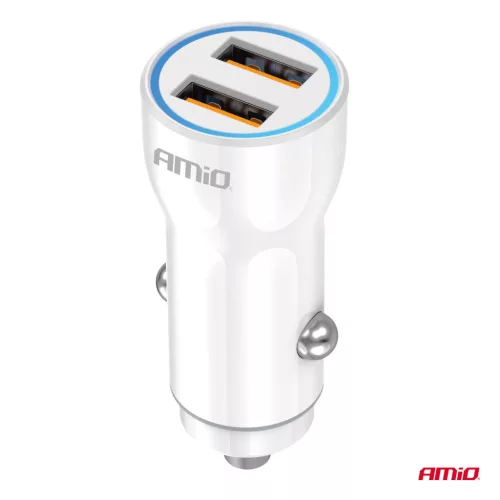 AMiO autós töltő 2xUSB-a 12/24V (03879)