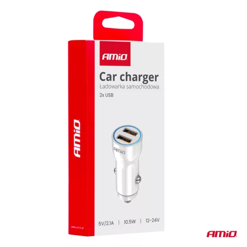 AMiO autós töltő 2xUSB-a 12/24V (03879)