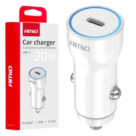 AMiO autós töltő USB-C 20W 12/24V (03880)