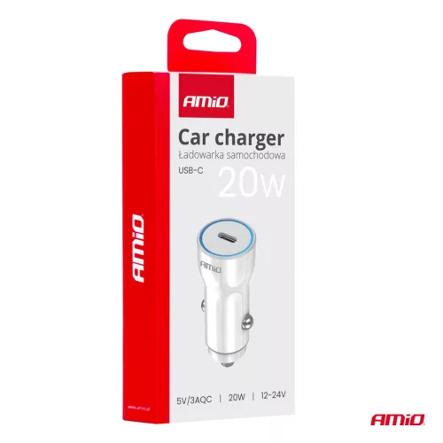 AMiO autós töltő USB-C 20W 12/24V (03880)