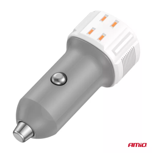 AMiO autós töltő USB-A + USB-C 38W 12/24V (03883)