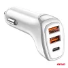 AMiO autós töltő 2x USB-A + USB-C 38W 12/24V (03886)