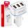 AMiO autós töltő 3x USB-A 30W 12/24V (03889)