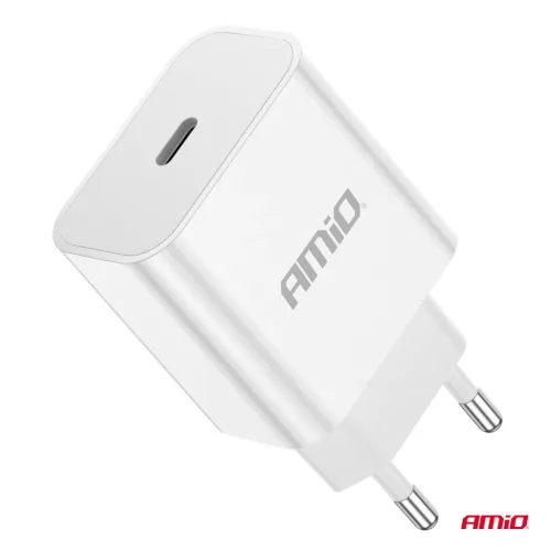 AMiO hálózati töltő USB-C 20W gyorstöltés 230V (03891)