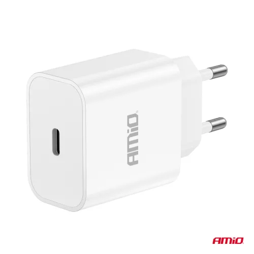 AMiO hálózati töltő USB-C 20W gyorstöltés 230V (03891)