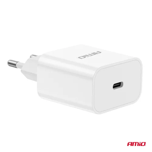 AMiO hálózati töltő USB-C 20W gyorstöltés 230V (03891)