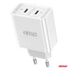 AMiO hálózati töltő 2xUSB-C 40W gyorstöltés 230V (03892)