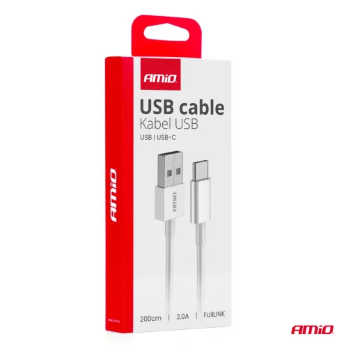 AMiO USB–USB-C kábel 2A 200cm FullLINK (03894)