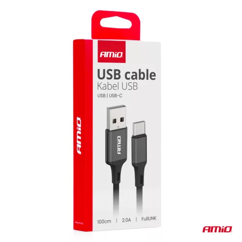 AMiO USB–USB-C kábel 2A 100cm FullLINK (03899)