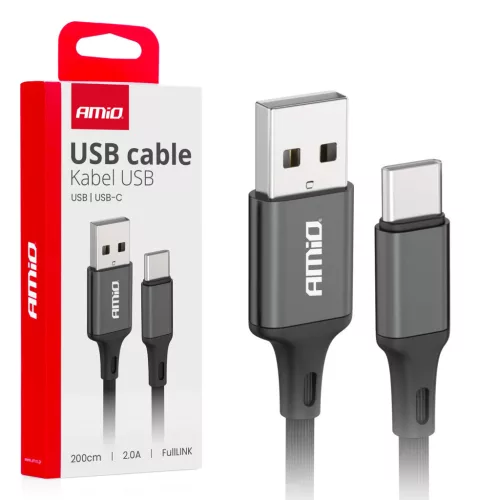 AMiO USB–USB-C kábel 2A 200cm FullLINK (03900)