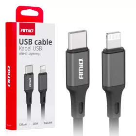 AMiO USB-C–Lightning kábel 20W 100cm FullLINK (03904)