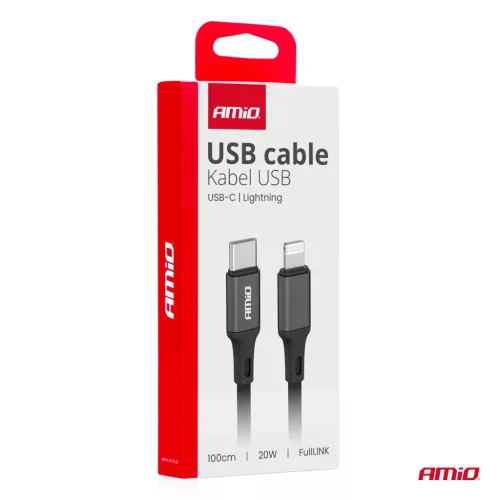 AMiO USB-C–Lightning kábel 20W 100cm FullLINK (03904)