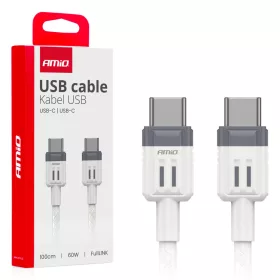 AMiO USB-C–USB-C kábel 60W 100cm FullLINK (03908)