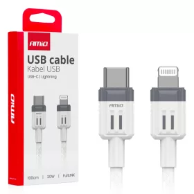 AMiO USB-C–Lightning kábel 20W 100cm FullLINK (03910)