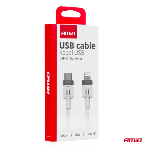 AMiO USB-C–Lightning kábel 20W 100cm FullLINK (03910)