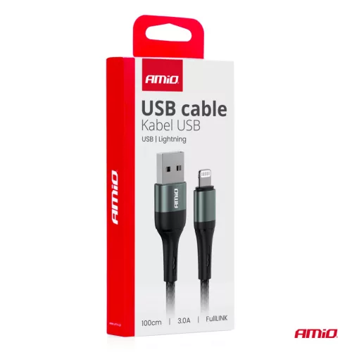 AMiO USB–Lightning kábel 3A 100cm FullLINK (03913)